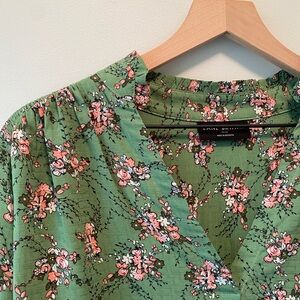 Lane Bryant Green Floral Top